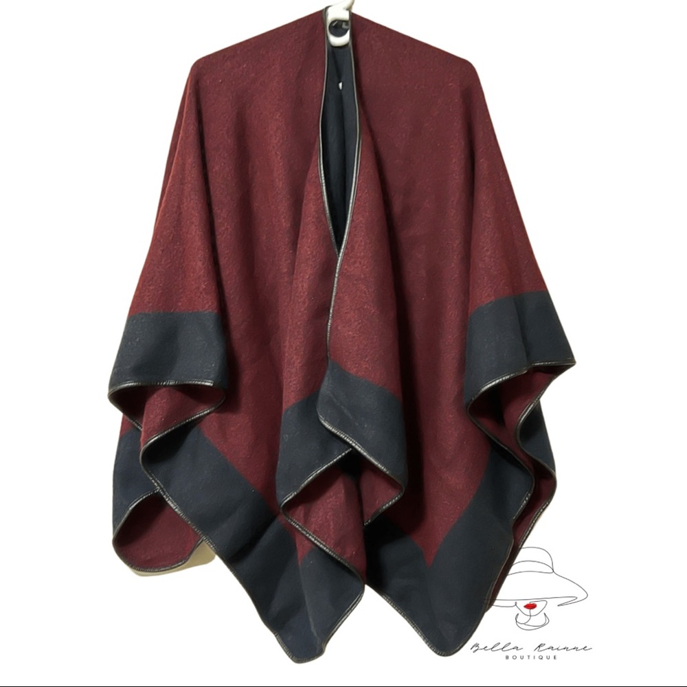 Shein Colour Block Open Front Oversized Cape